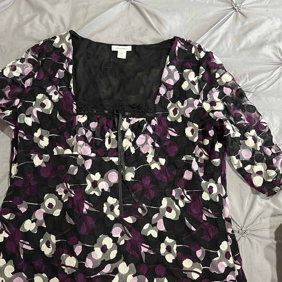 Dark Purple Lace Floral Top (XXS)